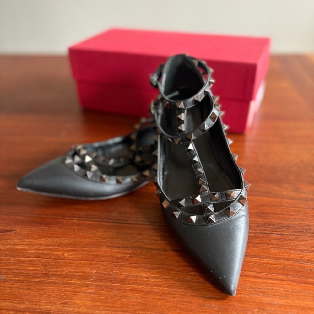 Valentino Garavani Rockstud leather ballet flats
